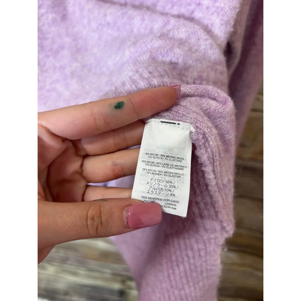 J. Crew Supersoft Yarn V Neck‎ Sweater Heather Smoky Wisteria Lavender Purple M